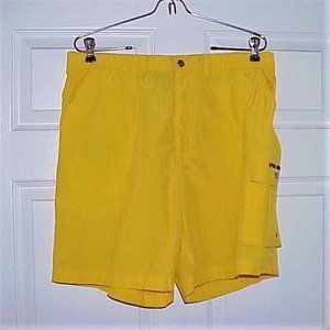 MEN'S 1980'S VINTAGE, POLO SPORT BY RALPH LAUREN, NOS, YELLOW, XL SWIM TRUNKS